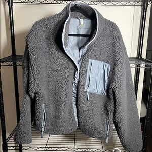 Fabletics Sherpa Fleece Jacket with Blue Accents